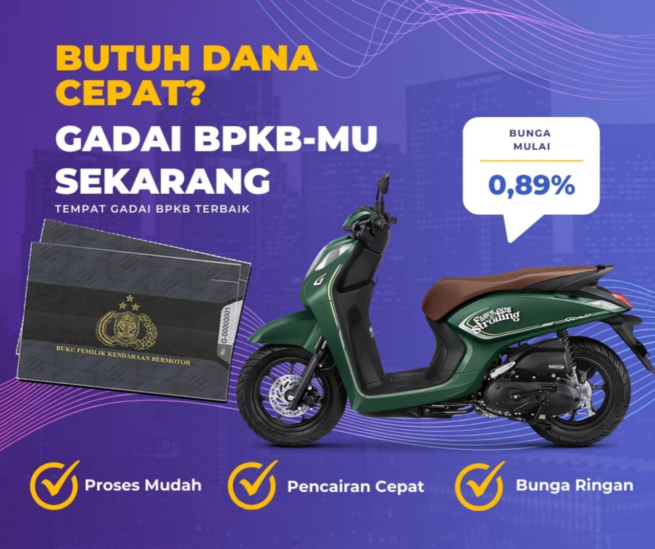 Kredit Jaminan Bpkb Motor Honda Genio Cbsiss Dapat Dana Berapa? Seperti Ini Simulasinya